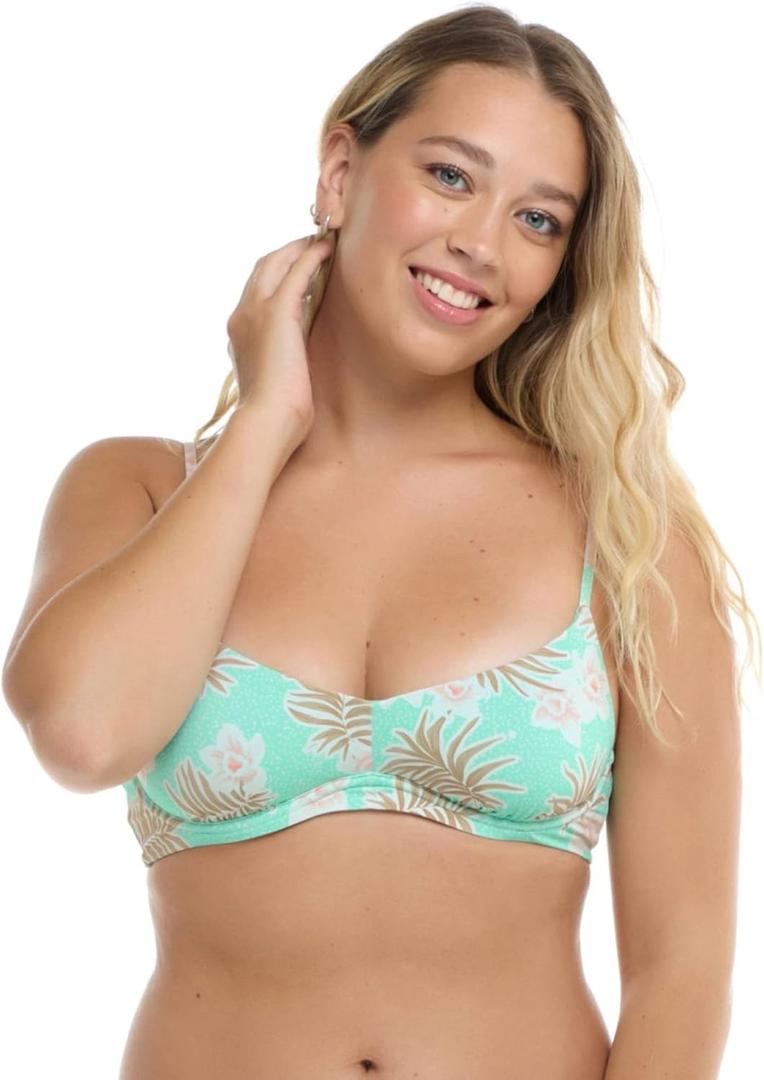 Body Glove Women's Standard Palmer Underwire Adjustable Bikini Top Swimsuit (Medium, Wahine Floral)