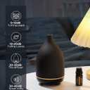 InnoGear Oil Diffuser, 150ML Ceramic Diffuser for Essential Oils Handcrafted Aromatherapy Diffuser Mother's Gift Ultrasonic Cool Mist Humidifier with 2 Mist Modes Waterless Auto Off for Home, Black