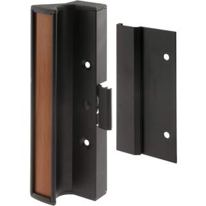 Prime-Line C 1073 Aluminum, Black Finish, Patio Door Handle Surface Mounted with Clamp, International Windows (Single Pack)