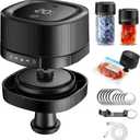 ZIWEO Mason Jar Vacuum Sealer Kit for Wide Mouth and Regular Mouth Mason Jars, Electric Vacuum Sealer with Suction Nozzle, 10 Lids and 1 Vacuum Bag, Compact and Auto Stop Design