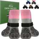 EXPAWLORER Anti Slip Dog Socks to Prevent Licking Paws, Dog Shoes for Hot Pavement, Dog Booties for Hardwood Floors, Dog Boots & Paw Protectors with Grippers for Dogs Pink S