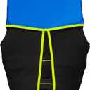 O'Brien Junior Lightweight V-Back Neoprene USCGA Life Jacket with Front Zip Closure for Boating and Water Sports, 28-32", For Over 90 Lbs, Blue/Green