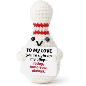 4 x Crochet Bowling Ball Gift for Boyfriend, Valentine's Day Gift for Bowling Enthusiasts, Unique Handmade Sports Decor, Funny for Him