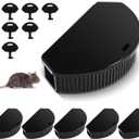 Qualirey 6 Pcs Mouse Station with Keys, Mice Bait Stations Waterproof Indoor Outdoor Traps Boxes, Bait Not Included, Suitable for Small (Black)