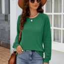 Aifer Womens Long Sleeve Shirts Crew Neck Casual Tops Fashion Loose Fit Trendy Tunic Outfits Clothes (M)