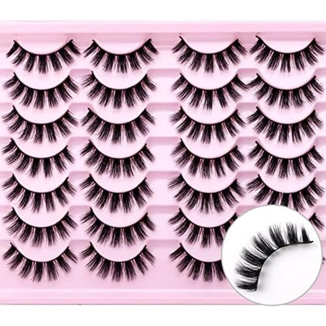 SQYlashes Natural Lashes Wispy Cat Eye False Eyelashes Short  14 Pairs, G81 2Pcs