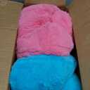 Barydat 2 Pcs Car Travel Pillow for the Back Seat 28 x 18 in Sleeping Reading Pillows for Distance Travel Car Cushion for Kids Adults Head and Body Support U Shaped Pad(Pink, Blue)