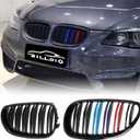 E60 Grille - Front Kidney Color Grill Compatible with 2003-2009 BMW 5 series 520i,523i,525i,528i,530i,535i,550i,Double Slats 2Pcs