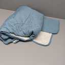 H.VERSAILTEX Reversible Chair Sofa Slipcover Water Repellent Chair Cover Non Slip Pet Couch Protector Washable Furniture Protector with Elastic Strap for Kids(Armchair, Cameo Blue/Beige)