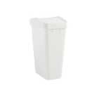 Rubbermaid Swing Top Waste Container for Home and Kitchen, Easy Access Disposal and Slim Modern Trash Can with Lid, 12.2 Gallon Capacity, White