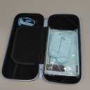 DLseego Blue Switch Case Set Carrying Case with 10 Slots Babyblue Protective Dockable Hard Shell with 4PCS Cute Cat Paw Thumb Grips Caps and 1PC Green Flower Blossom Chain for Switch 2017 Version