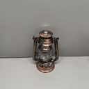 Vintage LED Hurricane Lantern, Warm White Battery Operated, Antique Metal Hanging Lantern with Dimmer Switch, 15 LEDs, 150 Lumen for Indoor or Outdoor Use (Copper)