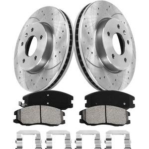 Anpulsero Front Brake Pads And Rotors Kit Compatible with 2007-2009 Chevy Equinox, 2012-2015 Captiva Sport Automotive Replacement Brake Kits 55148 D1264-8381 Drilled And Slotted Rotors 296mm(11.7in)