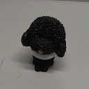 IBWell Mini Resin Bobbing-Head Dog for Car Dash Board Decor,Dashboard Doggy Puppy Toy with Adhesive TabPoodle (Black-No Bowtie)