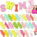 Jutom 104 Pcs Self Adhesive Chenille Letter Patches Letter Patches Chenille Stick on Embroidered Patch for Clothing Jackets Backpacks Hats(Classic, Fresh Colors)