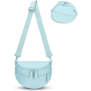 FODOKO Small Checkered Crossbody Bag Nylon Bum Bags Shoulder Purses Handbags Wallets for Women, Blue