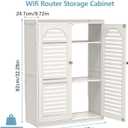 WiFi Router Storage Cabinet, Modem Router Organizer with Adjustable Shelf, Large