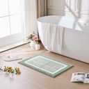 CozeCube Bath mats for Bathroom Non Slip, Fluffy Absorbent Microfiber Bath mat Washable, Aesthetic Bathroom Rugs, Small Sage Green Bath mat, Sage Green, 24" x 16"