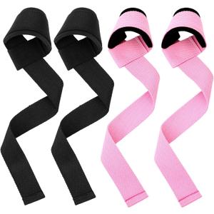 4Pcs Hard Pull Wrist, Wrists Straps for Weight Lifting, Lifting Straps Grips Band, Deadlift Strap with Neoprene Cushioned Wrist Padded for Weightlifting, Bodybuilding, Strength Training