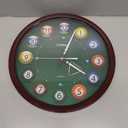OSTAR Big Large Billiard Pool Ball Wall Clock, Battery Operated, Cue Hand, Non Ticking Quality Quartz, 14" Snooker Game