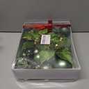 Christmas Ball Ornament Set, 48Pcs Green Plastic Christmas Tree Hanging Decorations with Gift Package for Xmas Winter Holiday Wedding Party Decor