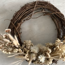Dried Flowers on 18” Grapevine Wreath  3.14H×19.6