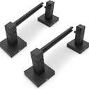 Ruacq Toilet Paper Holder 2 Pack Matte Black Double Post Pivoting Square Tissue Holders Roll Holder Hangers Toilet Paper Stand Stainless Steel and Zinc Alloy Modern Wall Mounted
