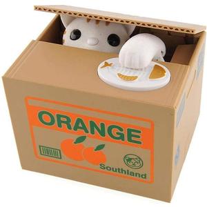 Piggy Bank Steal Coin Box Electronic Money Bank Cute Money Saving Box with Smart Voice Prompt, Great Gift for Boys Girls Kids in Birthday New Year Christmas (Cute Kitty) (Monkey Brown)