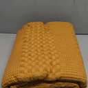 PHF 100% Cotton Waffle Weave Blanket King Size, Soft Lightweight Breathable Cozy Summer Blankets for Bed, Luxury Aesthetic Woven Bedding for Home Decor, 108"x90", Ginger/Honey Yellow
