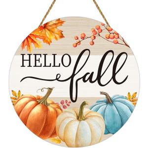 Fall Decorations for Home Fall Door Decor Pumpkin Wall Decor Pumpkin Patch Maple Leaf Hanging Sign Wooden Front Door Hanger for Harvest Farmhouse Porch Indoor Outdoor Home Decorations