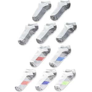 Hanes Boys' Ankle and No Show Performance Sport Socks, 10-Pair Packs (Medium)