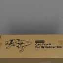 Zakkart Cat Perch for Window Sill with Bolster - Orthopedic Hammock Design with Premium Hardwood & Robust Metal Frame - Cat Window Seat for Large Cats and Kittens - Natural Color Wood Gray Bed, 24''W