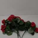 Hananona 6 Pcs Artificial Geranium Flowers for Outdoors Geranium Silk Red Flower Outdoor UV Resistant Garden Plants Faux Flowers for Christmas Home Kitchen Table Centerpieces Decor (6, Red)