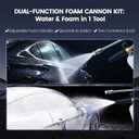 Foam Cannon for Pressure Washer, Stubby Gun with Dual Connector (M22-15mm Adapter + Wash Mitt), 5 Nozzles Tips, 4000 PSI Pressure Washer Gun, 1/4" Quick Connect for Auto/Home, 1 Liter
