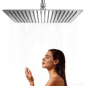 16" Large Chrome Rain Shower Head Ceiling Mount - High Pressure Rainfall Showerhead Ultra-Thin,304 Stainless Steel