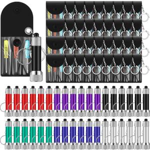 Jutom 24 Pcs Mini LED Flashlights Keychain Bulk Mini Screwdriver Keychain Set Father's Day Adult Tool Favors Prize for Father Men Husband Neighbor Gifts (Multicolor)