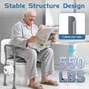 Toilet Seat Risers for Seniors, Raised Toilet Seat with Handles, Adjustable Height & Width, Heavy Duty Up to 550lb Handicap Elevated Toilet Seat for Elderly, Pregnant, Fit Any Toilet
