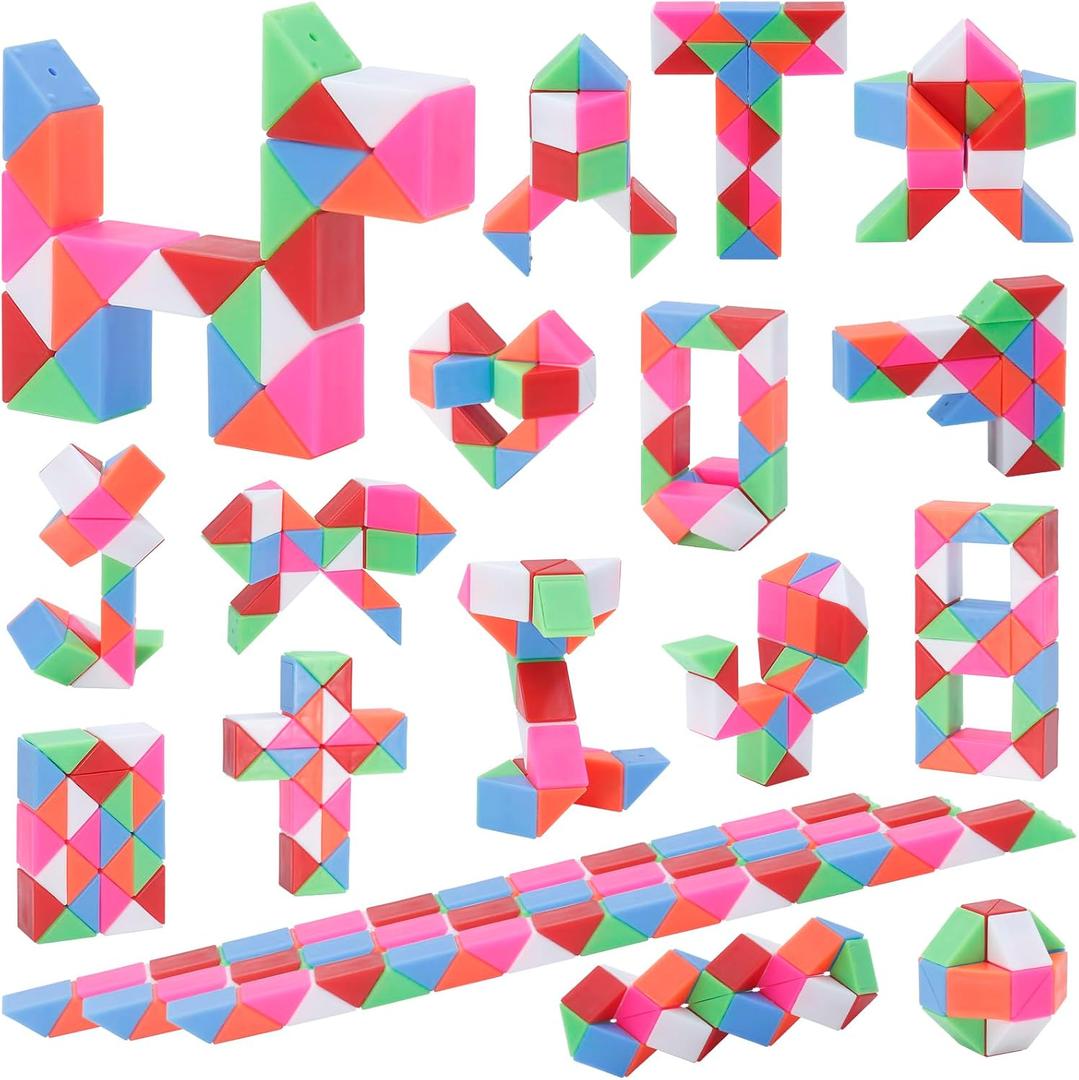 Mini Fidget Snake Cube Toys 30 PCS Party Favors Bulk-Goodie Bag Stocking Stuffers for Kids, Treasure Box Toys for Classroom Reward, Quiet Sensory Travel Toy for Ages 4-8, Gift for Kids Birthday