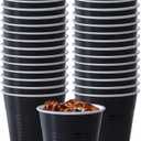 Hanna K. Signature Disposable Plastic Party Cups, Heavy-Duty 18 oz Black Cups, 50 Count