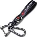 Genuine Leather Car Keychain for Lexus F Sport F-Sport Key Chain for Men and Women Family Present Key Ring Accessories (Black_01)