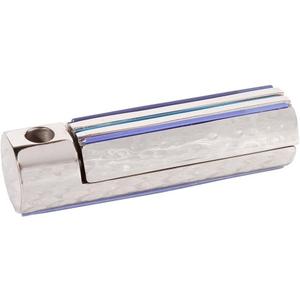 Yair Emanuel Folding Travel Hanukkah Chanukah Menorah Hammered Metal Shades of Blue (HTM-2)