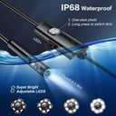Dual Lens Endoscope Camera with Light Borescope Inspection Camera with 8+1 Adjustable LED Lights 1980P IP68 Waterproof with 16.5ft Semi Rigid Snake Camera for iPhone iPad Android Phone
