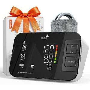 Blood Pressure Monitors for Home Use, Medical-Grade Accuracy,Automatic Measurement Rechargeable Blood Pressure Machine with Large LED Three-Color Warning for 2 User, Birthday Gifts for Family