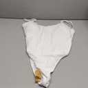 SUUKSESS Women Sexy Square Neck Thong Bodysuit Backless Cami Bodysuit Top, Large