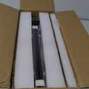 Amico Dining Room Light Fixture 5-Light Kitchen Island Lighting with Adjustable Rods, Farmhouse Decor Black Metal & Wood Chandelier with Seeded Glass Shade, Island Lights for Kitchen