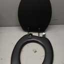 Soft Elongated Vinyl Toilet Seat, Black - 19 Inch Soft Vinyl Cover with Comfort Foam Cushioning - Fits All Elongated Size Fixtures - Easy to Install Fantasia by Achim Home Decor