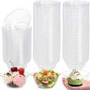 Tebery 100 Pack Clear Plastic Bowls, 10 OZ Disposable Small Candy Dessert Bowl, Hard Soup Salad Party Bowls for Wedding, Catering, Parties, Buffets, Events, Or Everyday Use