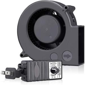 Wathai 97 x 33 mm 12V Blower Fan Dual Ball 110V - 220V High Airflow Variable Speed Controller with AC Plug for Inflatable Replacement or DIY Cooling Ventilation Exhaust Projects