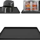 Silicone Air Fryer Accessories Compatible with Cosori, Ninja,Chefman, Cuisinart, Bella, Fit for 4/5/6 QT Airfryer Oven, Heat Resistant Countertops Bottom Protector Mat (Black, Medium-20x16")