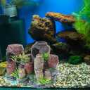 Saim Aquarium Barrel Decorations, Artificial Antique Barrels Crafts Landscaping Resin Decor Fish Tank Ornament for Betta Cichlids Hideaway Cave, Gold Fish Hideout, Reptile Tank